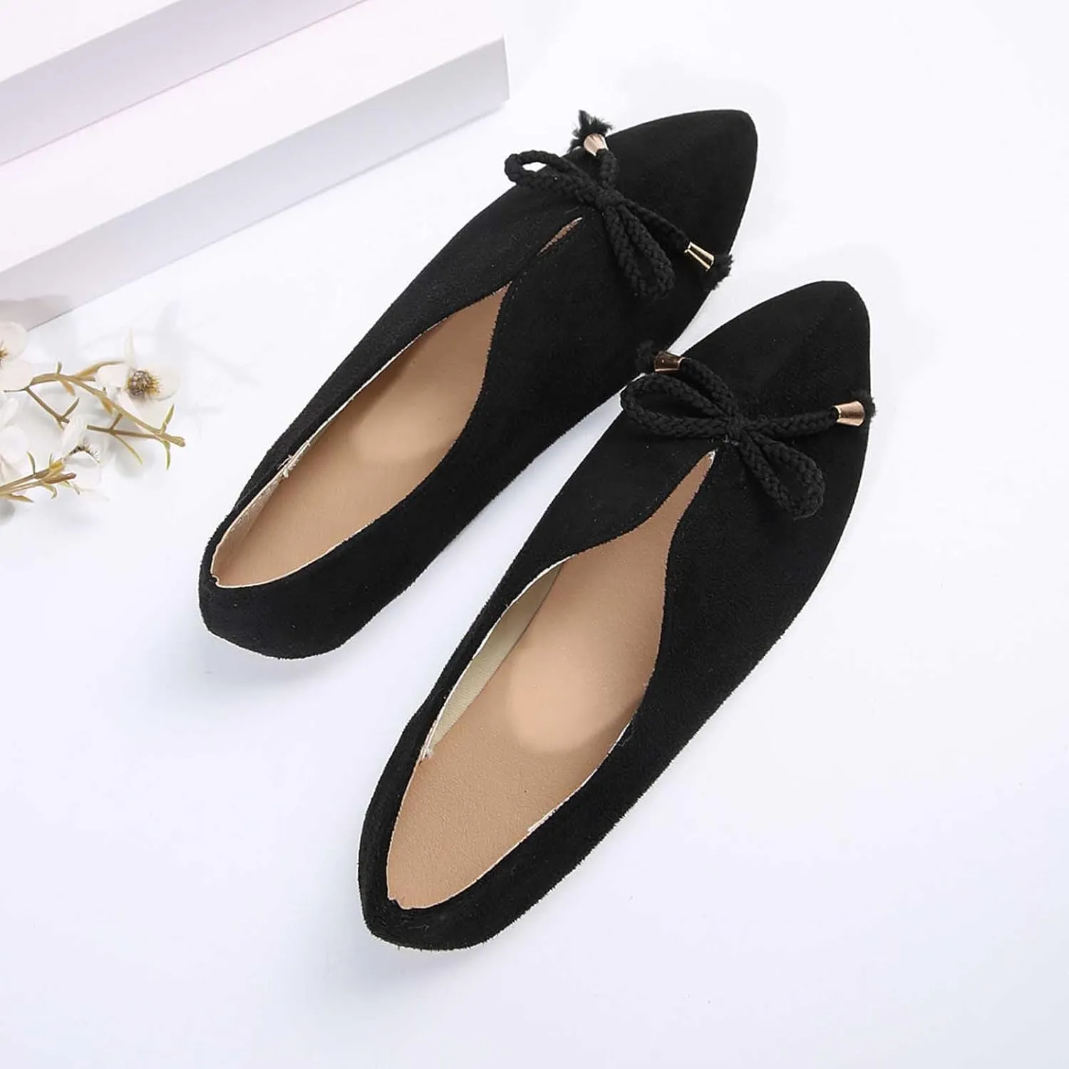 Women's Close Toe Cusp Sandal Drawstring Solid Trendy Pump Shoe Casual Slip on Summer Spring Comfy Flat