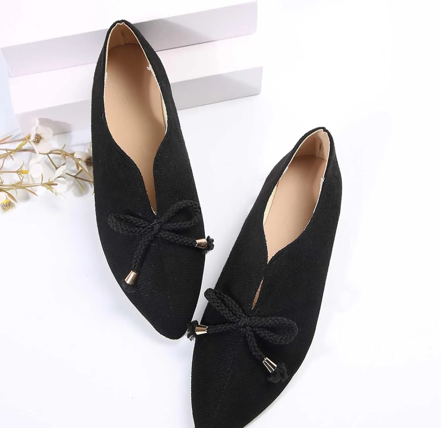 Women's Close Toe Cusp Sandal Drawstring Solid Trendy Pump Shoe Casual Slip on Summer Spring Comfy Flat