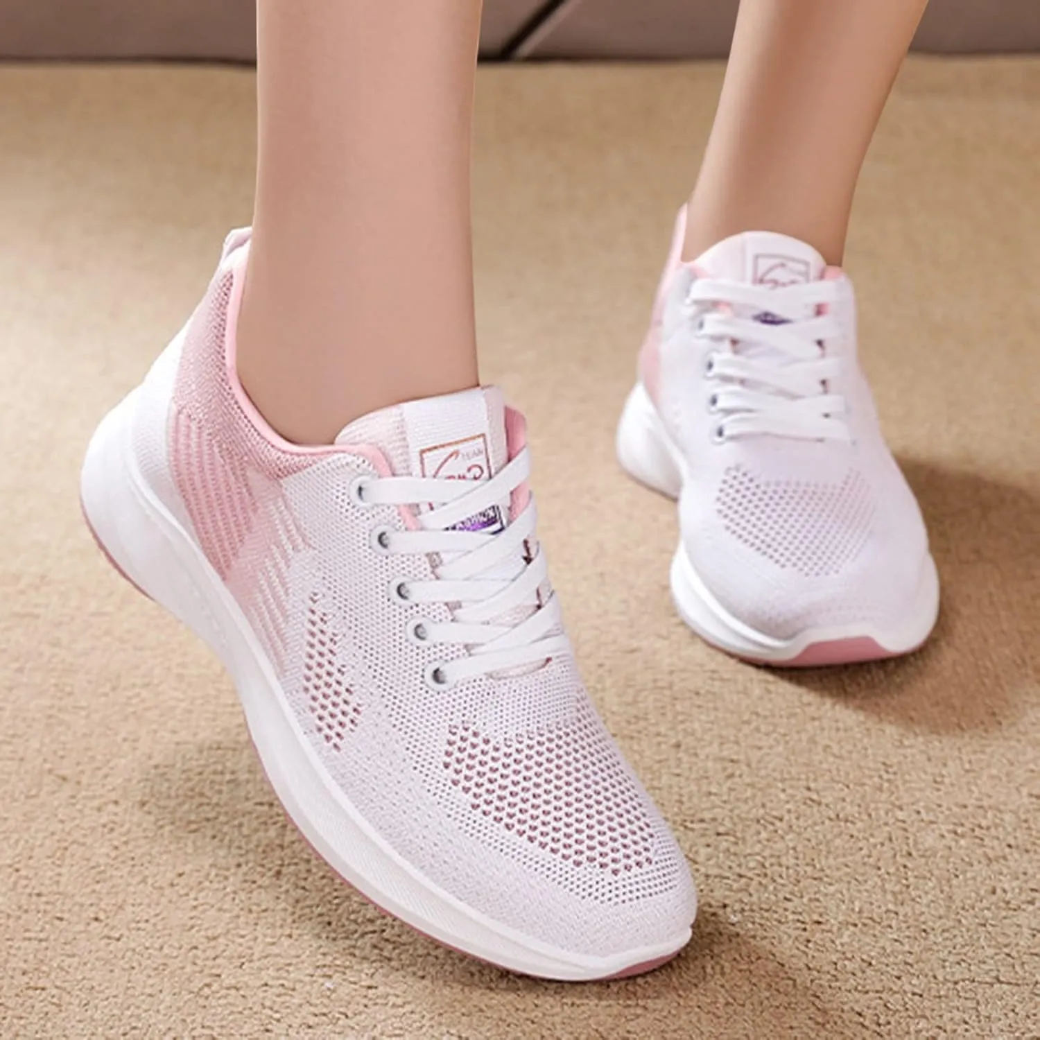 Womens Fashion Sneaker Summer Breathable Slip on Casual Running Shoes Comfortable Lighweight Sneakers Soft Sole Non Slip Comfy Outdoor Walking Shoes for Women