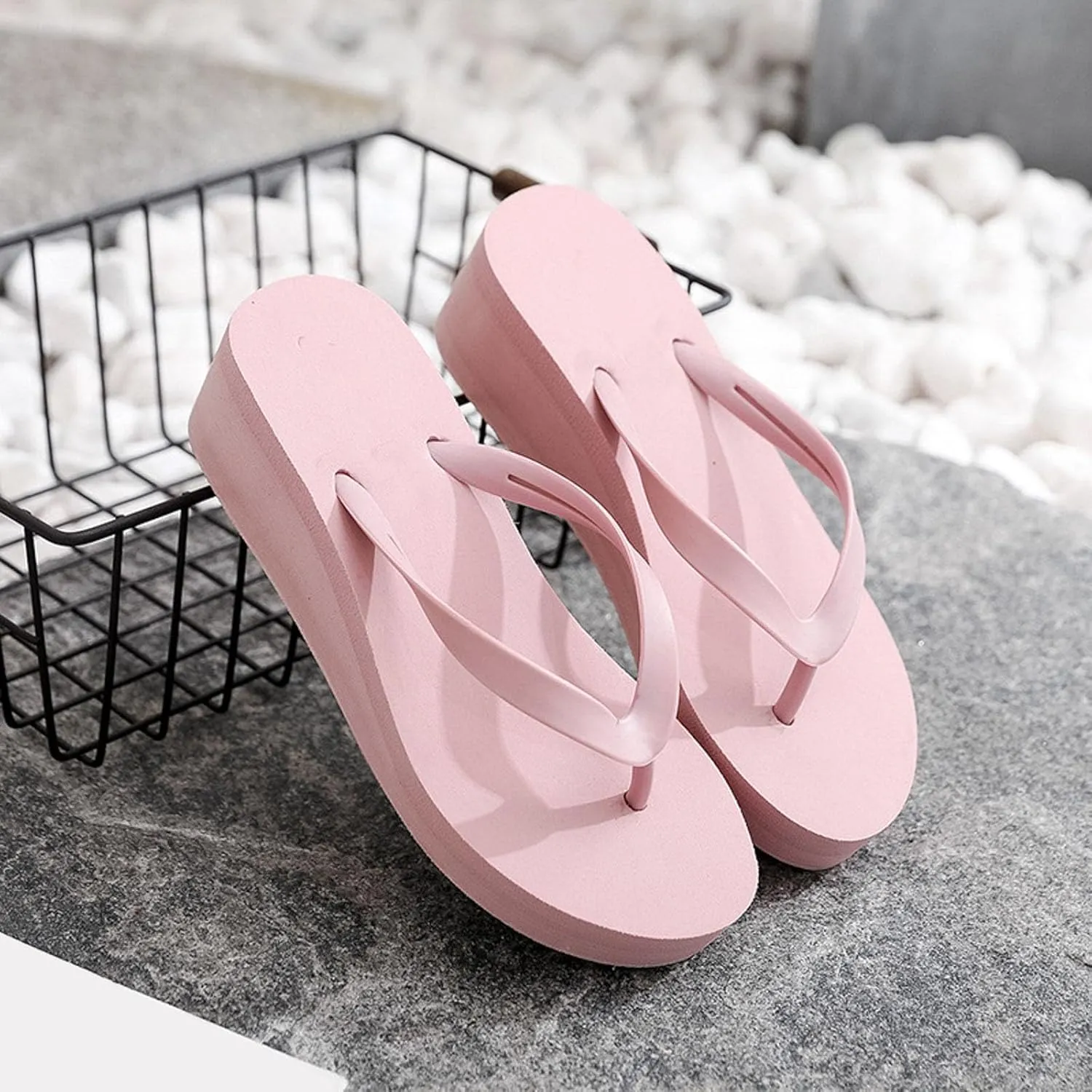 Women's Ladies Platform Wedges Bohemian Beach Shoes Slippers Sandals Summer Beach Flip Flops for Women
