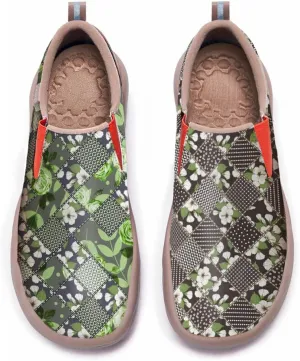 Womens Leather Shoes Loafers Slip On Casual Travel Shoes Ultra Light Floral Art Fashion Sneakers