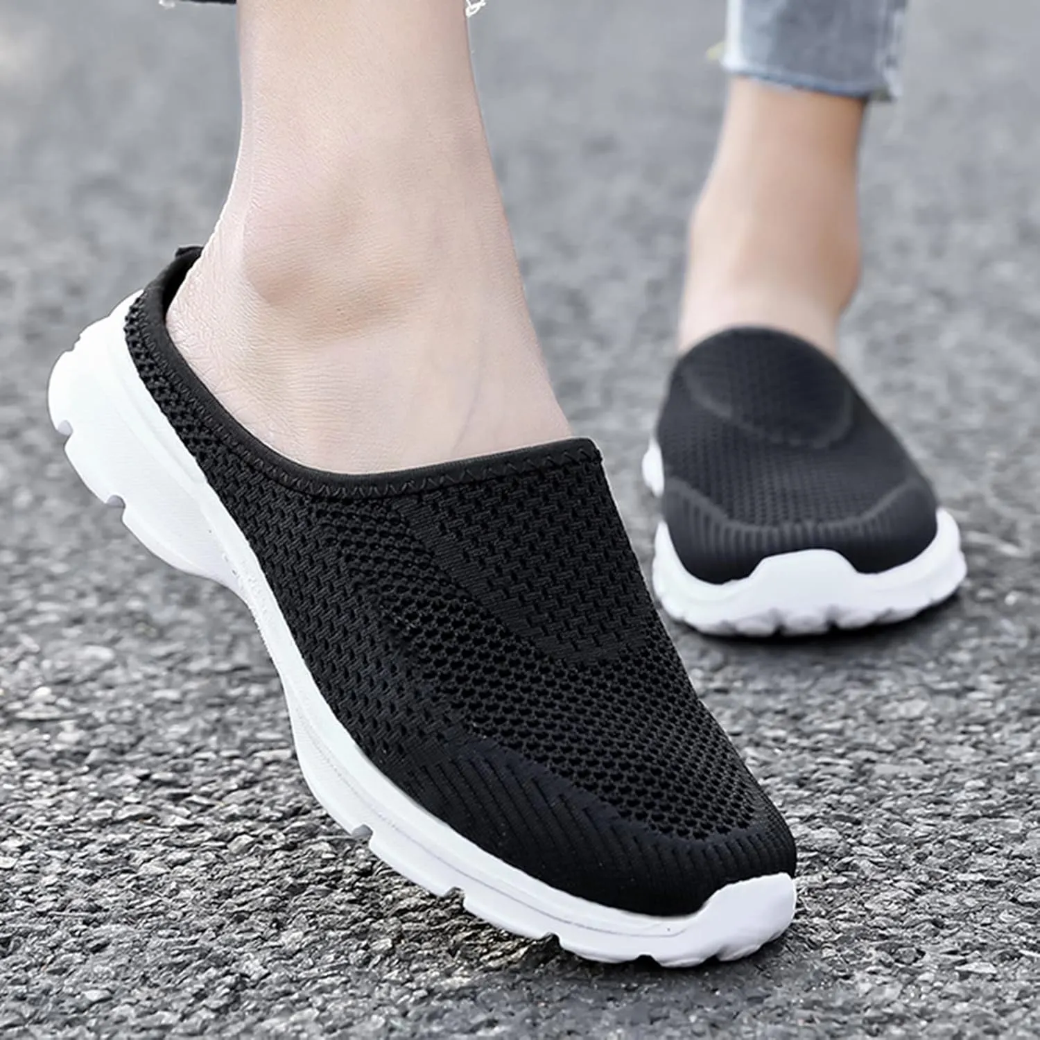 Women's Orthopedic Clogs Lightweight Platform Sandals Breathable Mesh Walking Mules Slip-On Slippers Sport Sandals