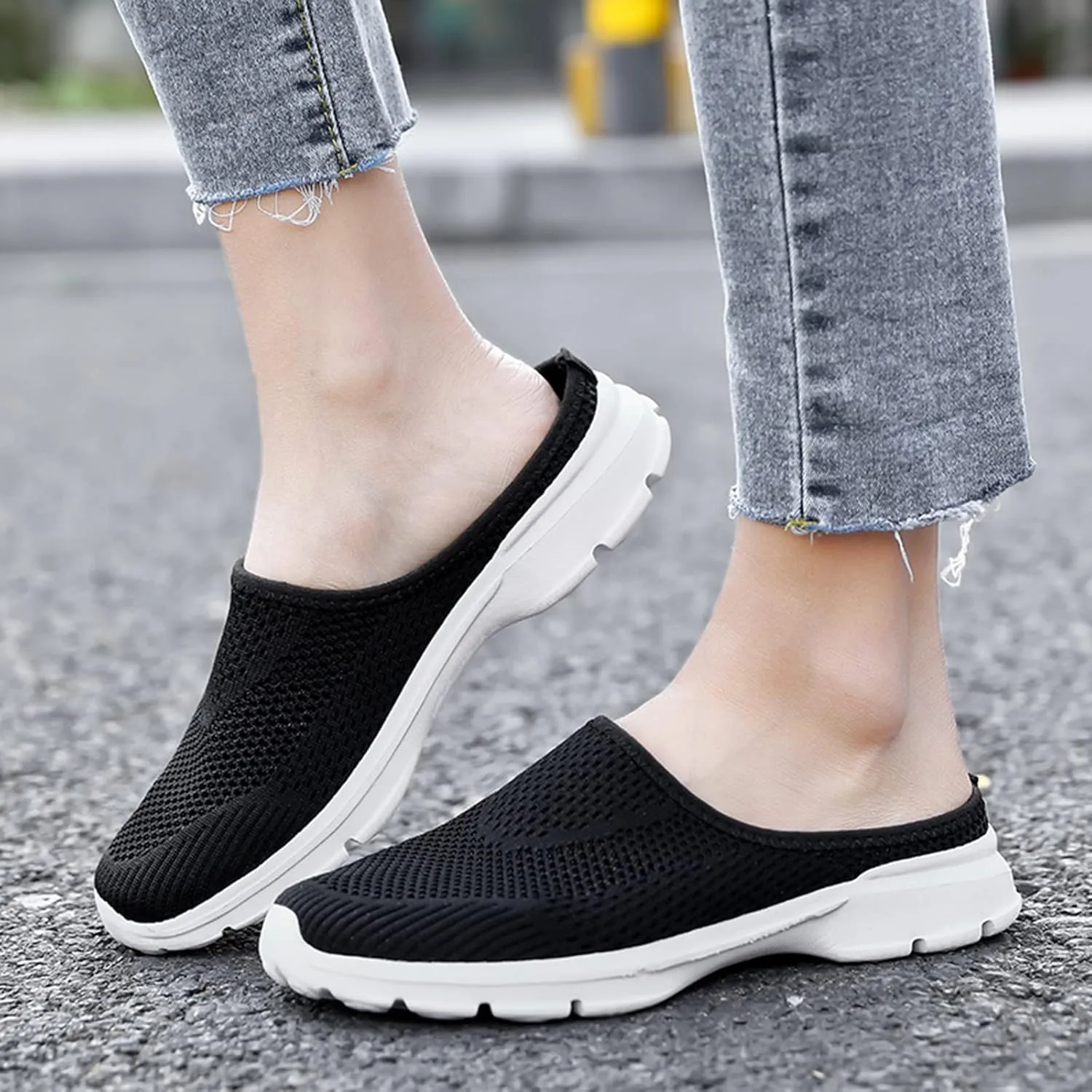Women's Orthopedic Clogs Lightweight Platform Sandals Breathable Mesh Walking Mules Slip-On Slippers Sport Sandals