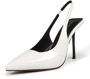 Women's Pointed Toe Slingback Heels Patent Leather High Stiletto Heels Pumps Dress Shoes for Women