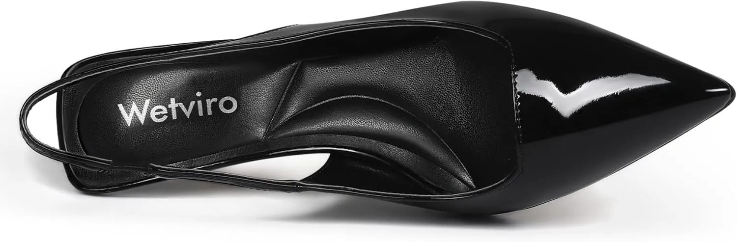 Women's Pointed Toe Slingback Heels Patent Leather High Stiletto Heels Pumps Dress Shoes for Women
