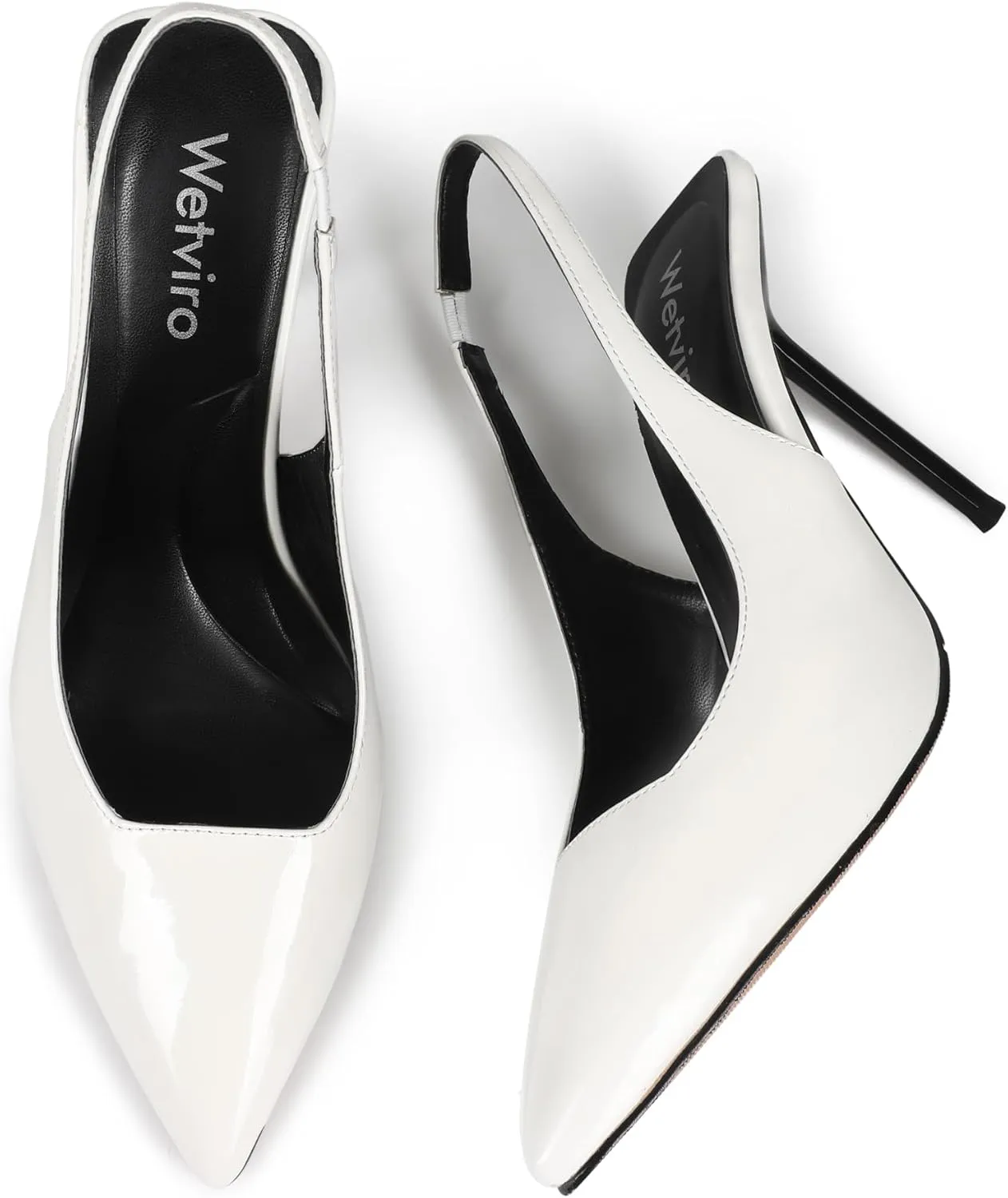 Women's Pointed Toe Slingback Heels Patent Leather High Stiletto Heels Pumps Dress Shoes for Women