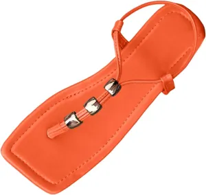 Women's Sandals Flat Bottomed Square Toe Beaded Women's Sandals Fashionable Flat Heels Slipper