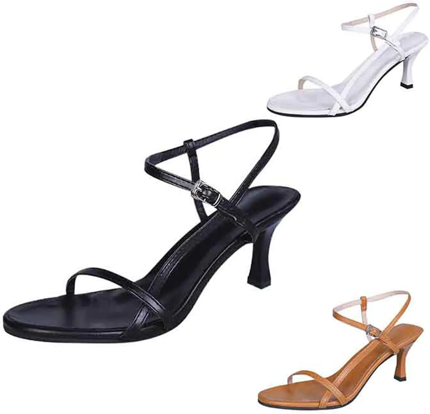 Womens Sandals Low Strappy Lace up Heels Open Square Toe Thong Ankle Strap Heels Sexy Fashion Comfort Dress Shoes