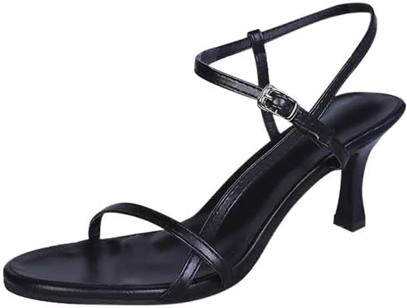 Womens Sandals Low Strappy Lace up Heels Open Square Toe Thong Ankle Strap Heels Sexy Fashion Comfort Dress Shoes