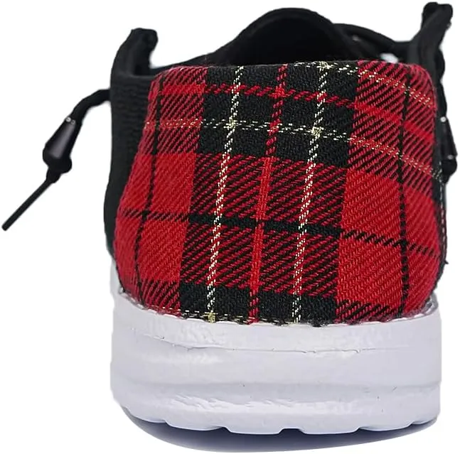 Women's Slip-on Black Canvas Loafers Low Top Outdoor Flat Walking Shoes Drving Fall Shoes Sneakers| Comfortable & Light-Weight