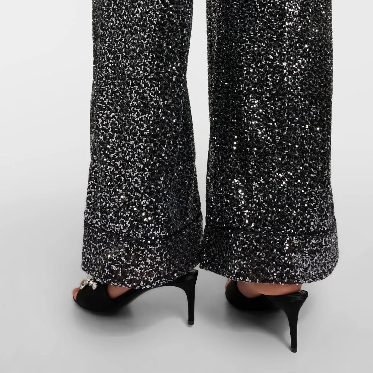 Women’s Stilettos Heels Open Toe Rhinestone Glitter Sandals Comfort Low Heel Mules Bling Sparkle Slippers Slip On Dress Shoes