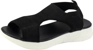 Women's Walking Sandals Soft Low Wedge Comfort Flat Sandal 2025 Casual Open Toe Slip On Strappy Lightweight Summer Shoes