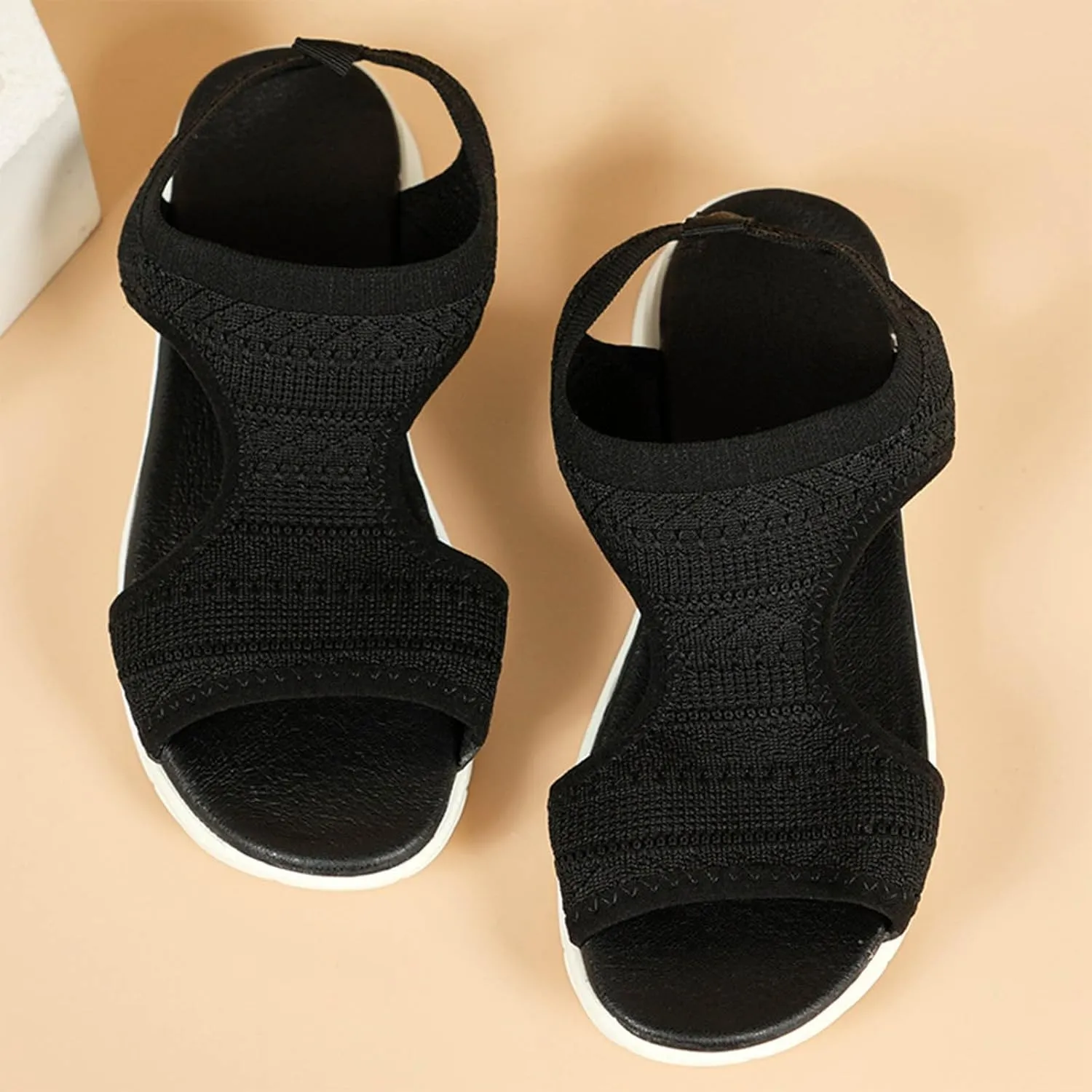 Women's Walking Sandals Soft Low Wedge Comfort Flat Sandal 2025 Casual Open Toe Slip On Strappy Lightweight Summer Shoes