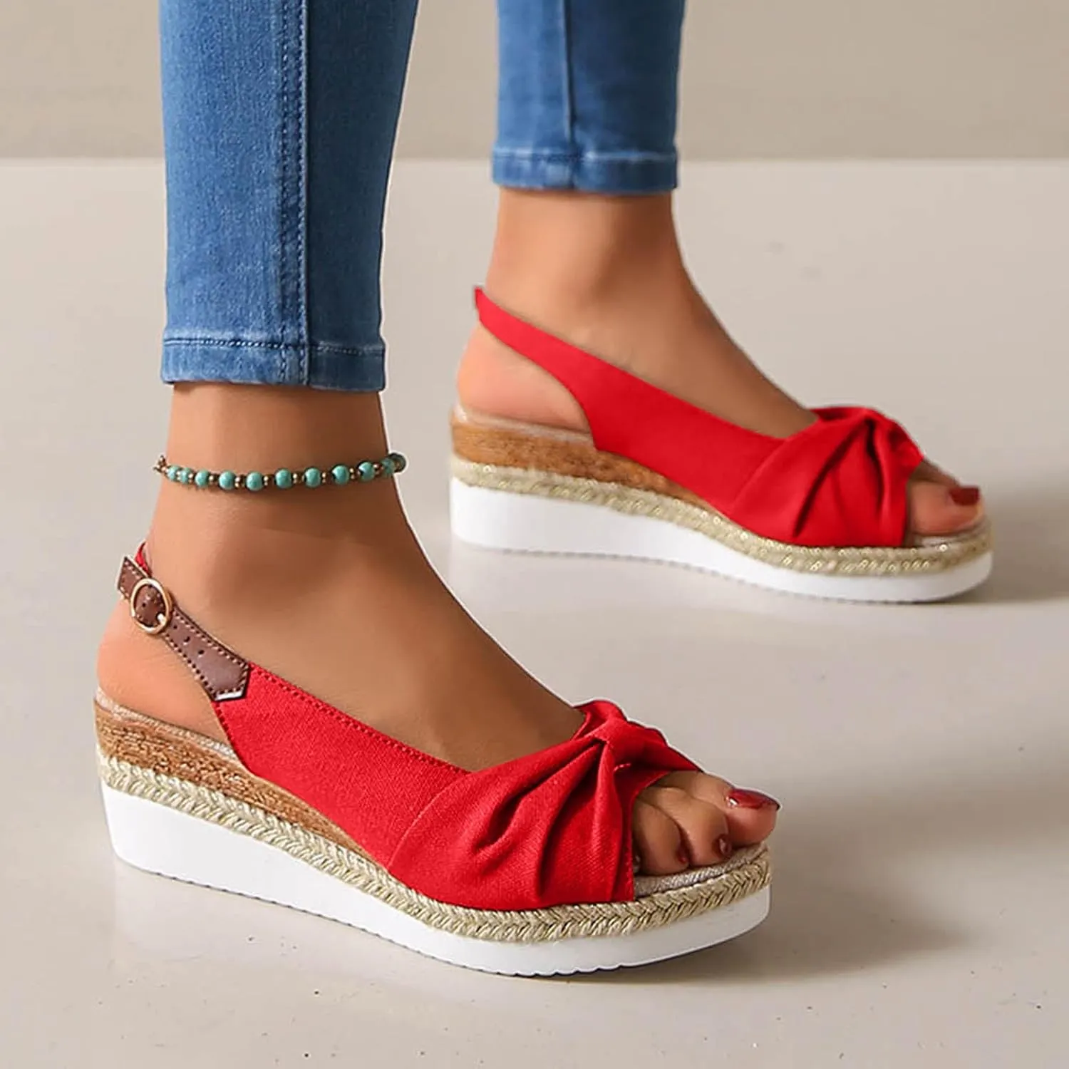 Womens Wedge Sandals Womens Comfort Lightweight Platform Sandals Women's Outdoor Camping Walking Vacation Slides Sandals