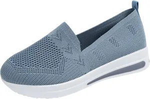 Womens Wedge Walking Shoes Flatform Loafers for Women 2025 Casual Summer Slip-On Comfortable Closed Toe Woven Breathable Work Walking Shoes