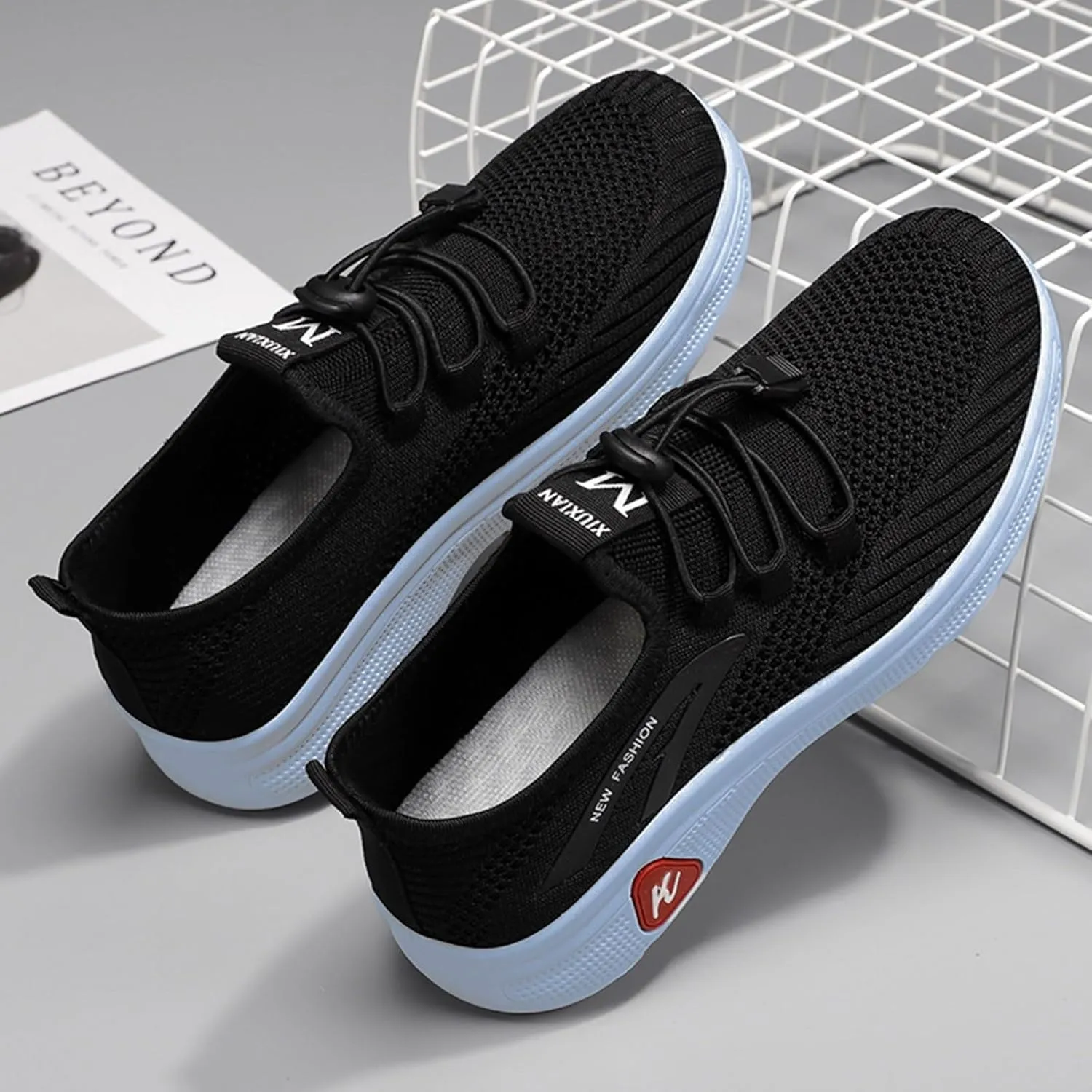 Womens White Tennis Shoes Platform Sneakers for Women Fashion Workout Shoes for Women Round Toe Slip On Casual Mens Loafers White Sneakers Men Wide