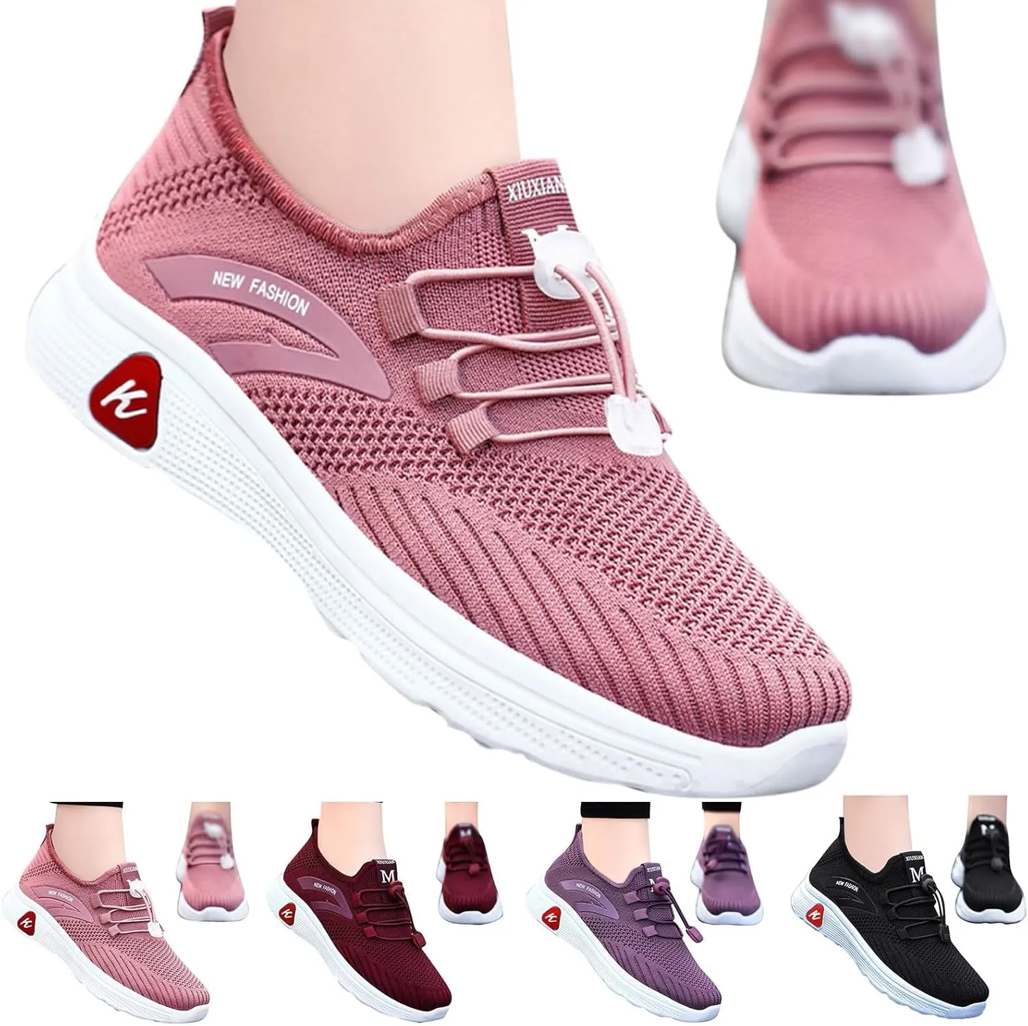 Womens White Tennis Shoes Platform Sneakers for Women Fashion Workout Shoes for Women Round Toe Slip On Casual Mens Loafers White Sneakers Men Wide