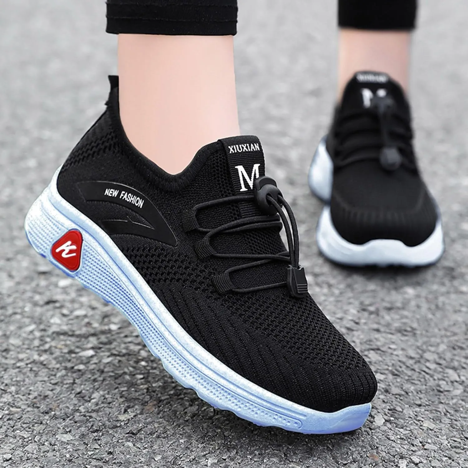 Womens White Tennis Shoes Platform Sneakers for Women Fashion Workout Shoes for Women Round Toe Slip On Casual Mens Loafers White Sneakers Men Wide