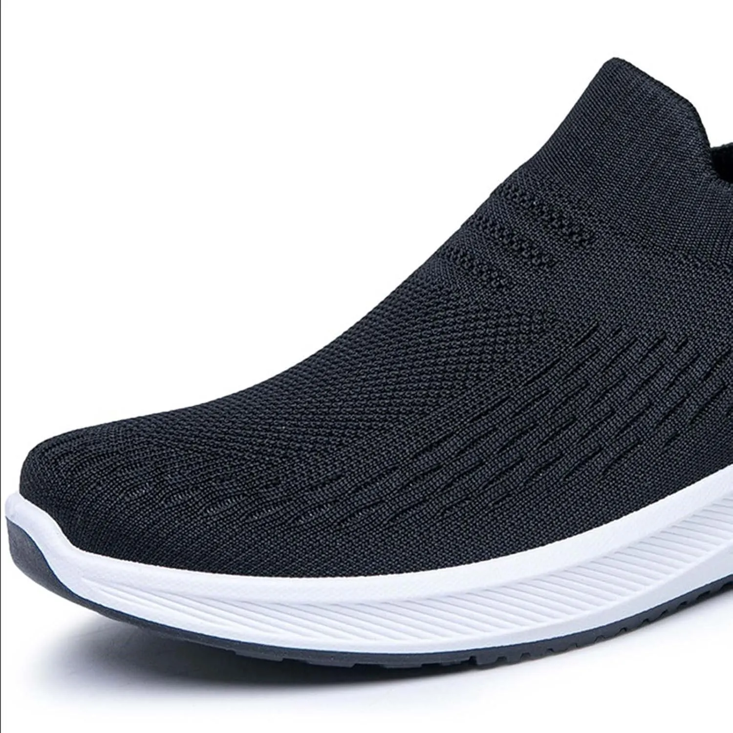 Woven Sneakers for Men Slip on No Lace Breathable High Top Walking Running Shoes Comfortable Tennis Shoes Non Slip Casual Mens Outdoor Sport Sneakers