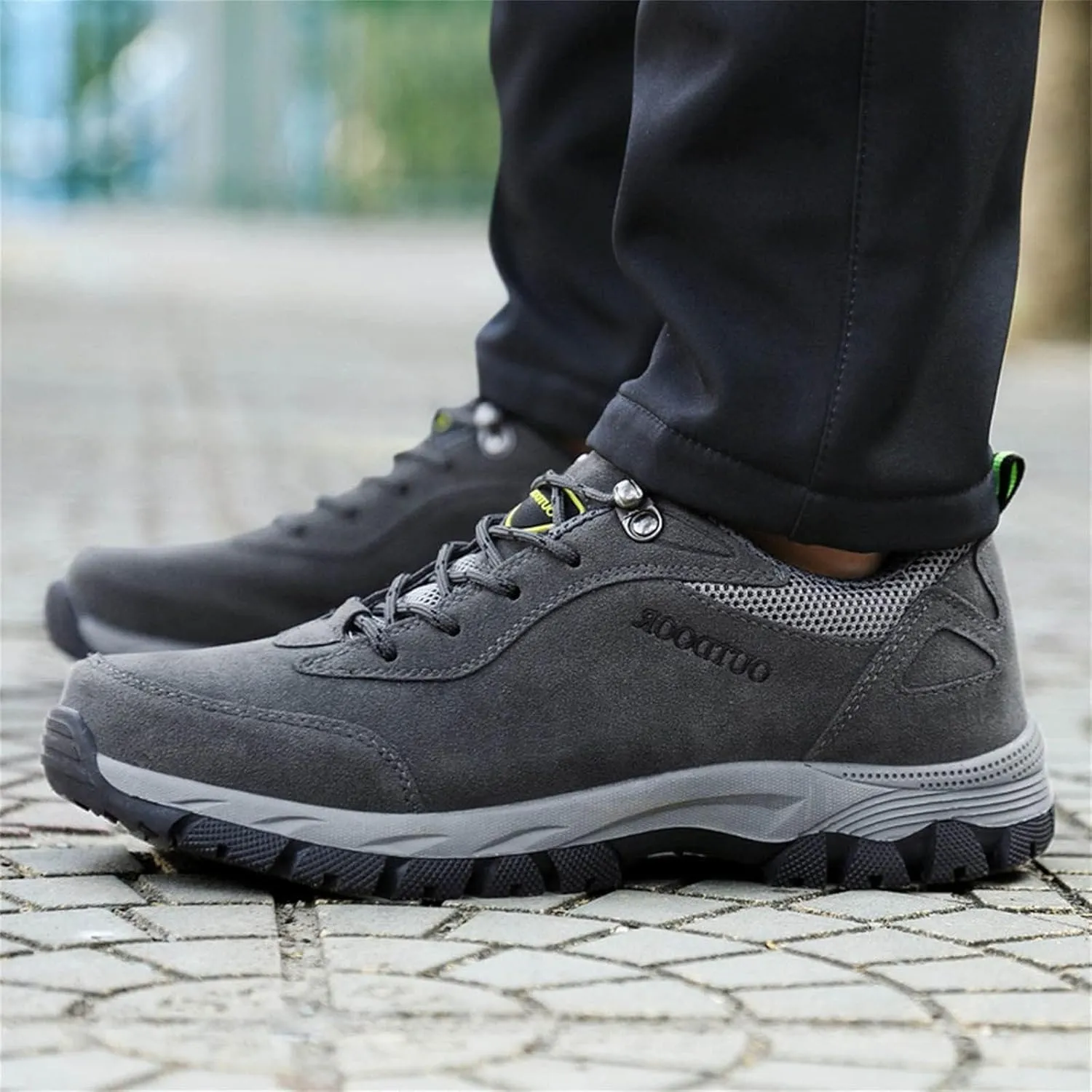 ZDLJYL Men's Waterproof Hiking Shoes Suede Low-Top Hiking Shoes for Lightweight Outdoor Trailing Trekking Camping Walking