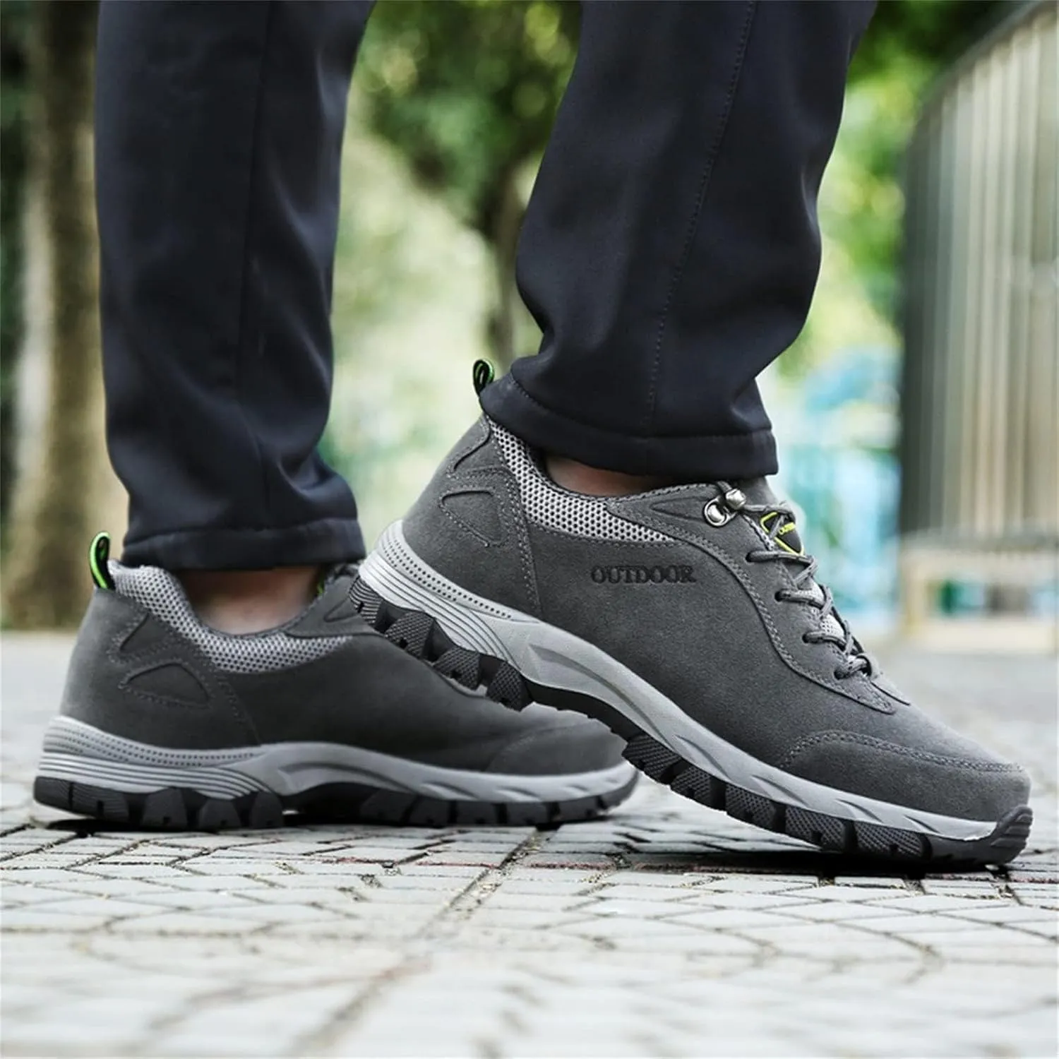 ZDLJYL Men's Waterproof Hiking Shoes Suede Low-Top Hiking Shoes for Lightweight Outdoor Trailing Trekking Camping Walking