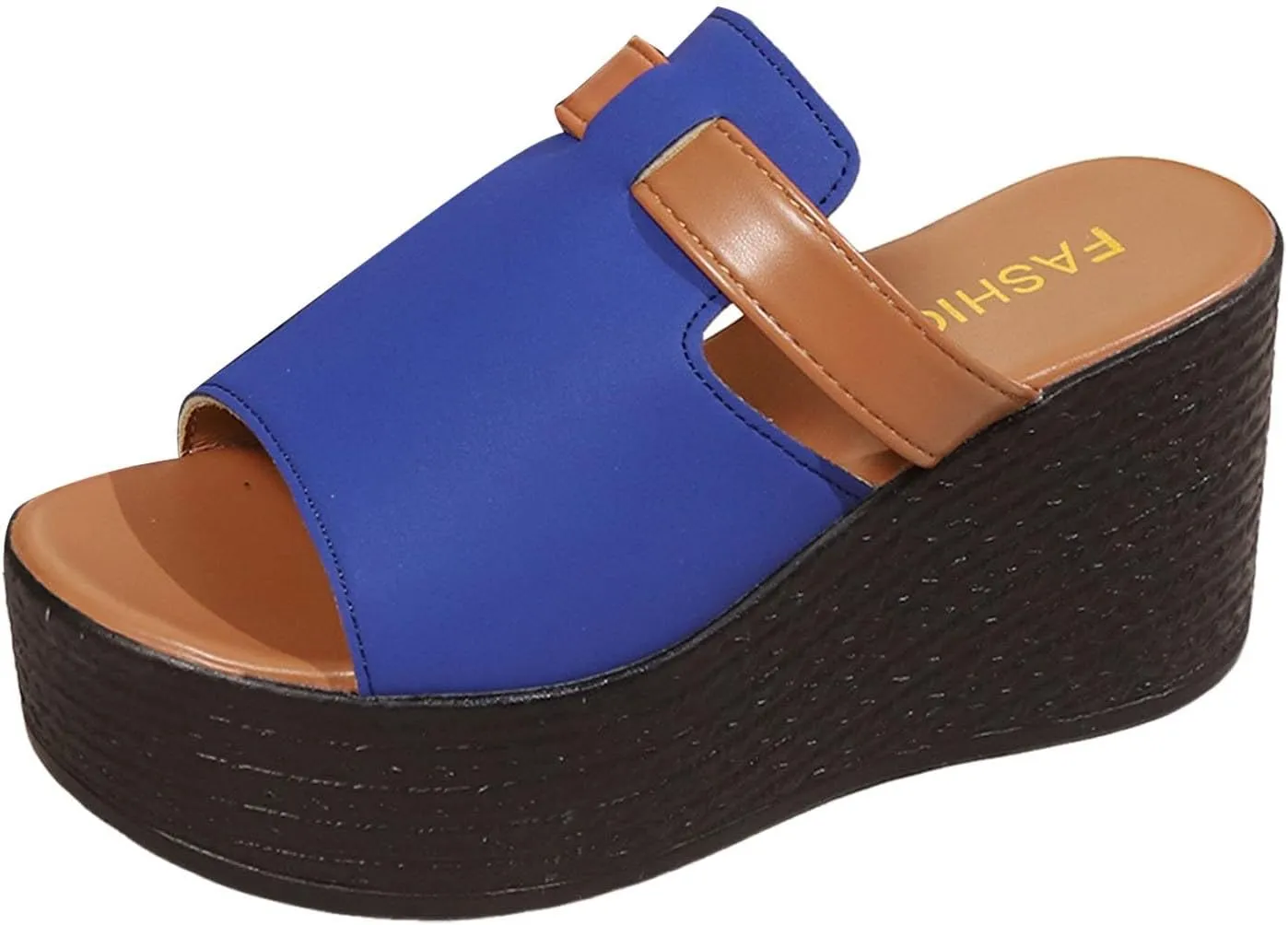 ZSpzx Chunky Platform Sandals for Women 2025 Comfort Open Toe Slip-on Slides Wedge Summer Casual For Wedges Heels Womens Slide Leather Slippers Bohe Beach Slip On Cute Walking Shoes for Daily Wear