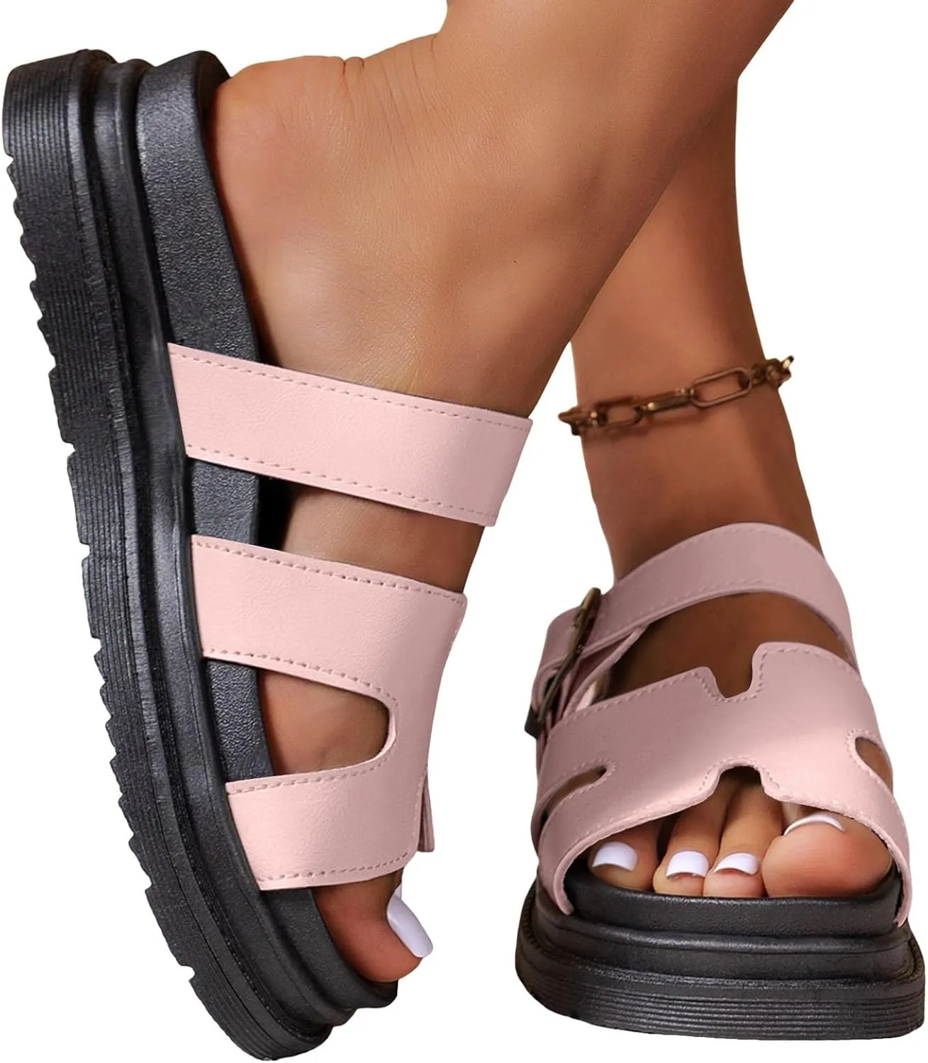 ZSpzx Wedge Sandals For Women Platform Wedges Heels,Womens Slide on Open Toe Dress Summer Slippers Women's Orthotic Sandal Wide Width Bohe Beach Slip On Cute Slides Casual Slingback Walking Shoes