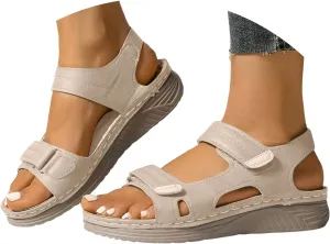 ZSpzx Womens Sandals Wedge Platform Summer Ankle Strap Open Toe Dressy Women Comfortable Walking Low Sandal Arch Support Shoes Dress Bohe Orthopedic Casual Bunion Orthotic Beach Slip On Slides